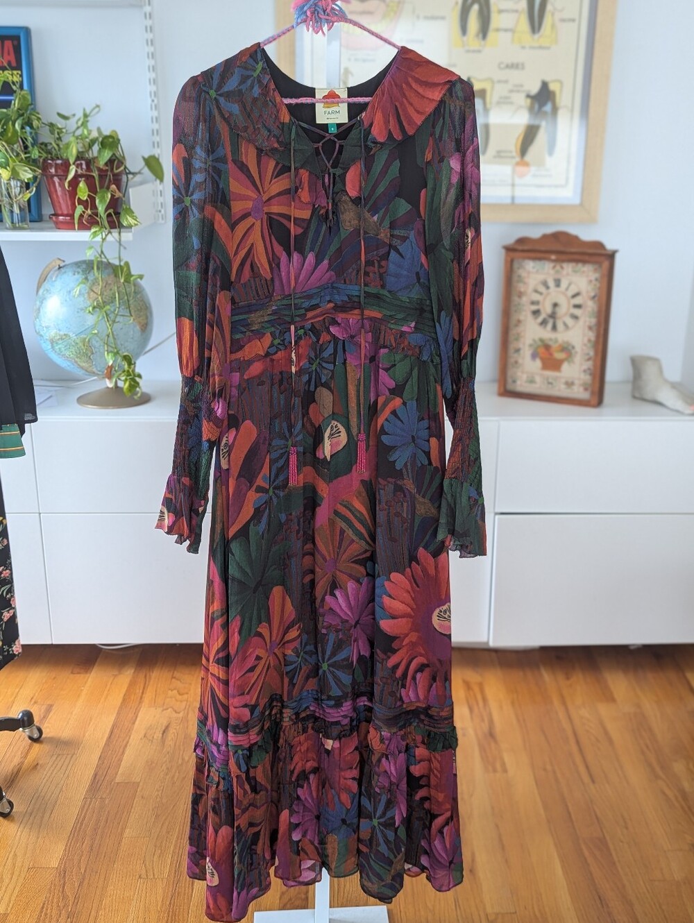 FARM Rio Bird Flowers Maxi Dress S